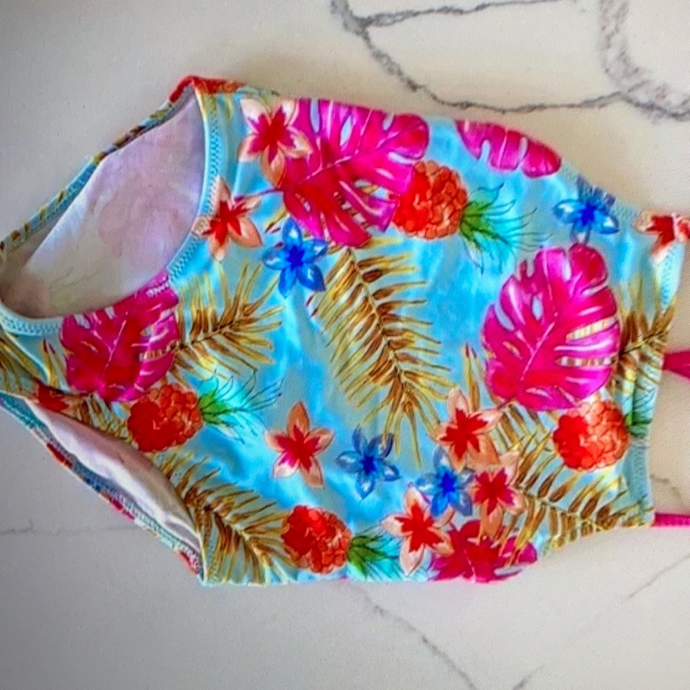 Floral pineapple design one piece